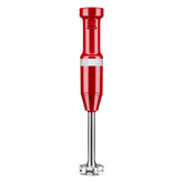 KitchenAid empire red hand blender front view showing compact design and easy grip