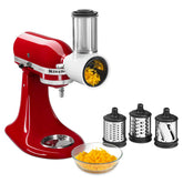 KitchenAid attachment front view showing durable construction and quick setup benefit