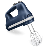 KitchenAid front view ink blue mixer showing controls and compact design benefit convenience