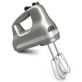 KitchenAid KHM512 front profile in Contour Silver showing compact design and easy grip