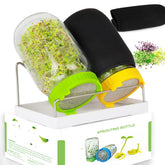 Kitmiido front packaging showing full sprouting kit and compact benefits