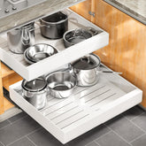 Kitstorack front view of both pull-out organizers showing compact packaging and contents