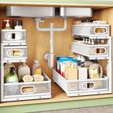 Kitstorack front view of two-pack organizer showing compact folded storage benefit