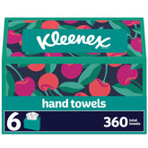 Kleenex box front packaging showing brand and design, presents a neat, hygienic option