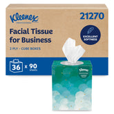 Kleenex front packaging showing 36-box case and brand reassurance