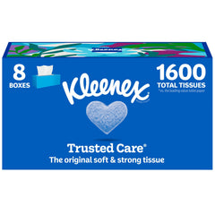 Kleenex front packaging showing box and count, convenient home supply