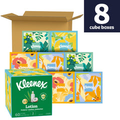 Kleenex lotion tissue close-up texture displaying soft three-ply comfort