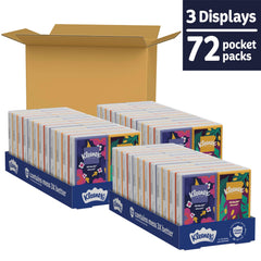 Kleenex slim travel pack beside keys to show compact size advantage