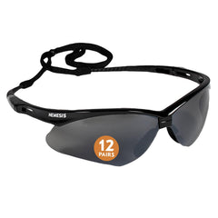 KleenGuard Nemesis front view showing protective smoke mirror lenses and sleek frame benefit: clear protection