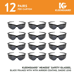 KleenGuard Nemesis side profile highlighting wraparound curve and frame fit benefit: extended peripheral coverage