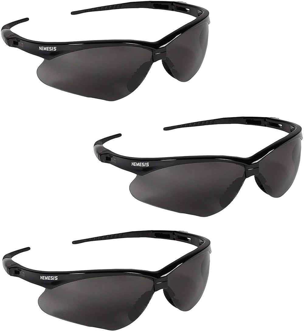 KLEENGUARD Nemesis front view showing sleek frame and smoke lenses for sun protection