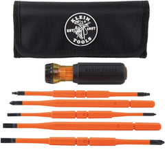 Klein Tools handle and five insulated blades showing compact kit benefit