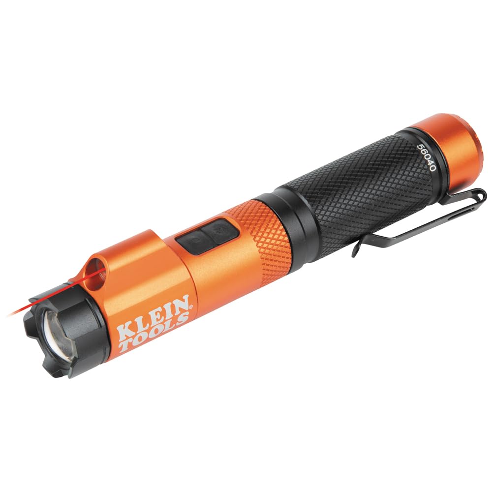 KLEIN TOOLS front view of flashlight showing compact design and brightness advantage