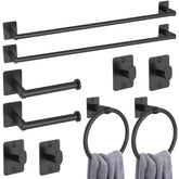 KLJKPA front view of full 10-piece set showing cohesive matte black finish and layout