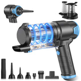 KMM handheld vacuum front view showing compact design and powerful suction