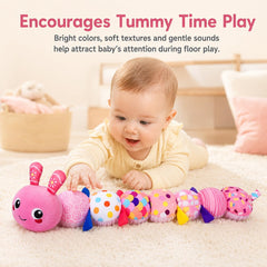 KMUYSL music eye detail showing pressable melody feature to soothe and engage