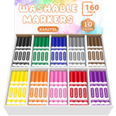 KMUYSL front packaging showing 160 washable markers for classroom readiness