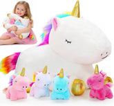 KMUYSL mommy unicorn front view showing plush design and bright horn
