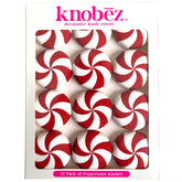 Knobēz front view red peppermint adds instant holiday color