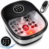 KNQZE foot spa front view showing controls and compact design benefit