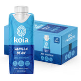 Koia vanilla front packaging showing bottle and label with clear benefit