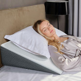 Kölbs front view of wedge with jacquard cover showing refined bedroom style