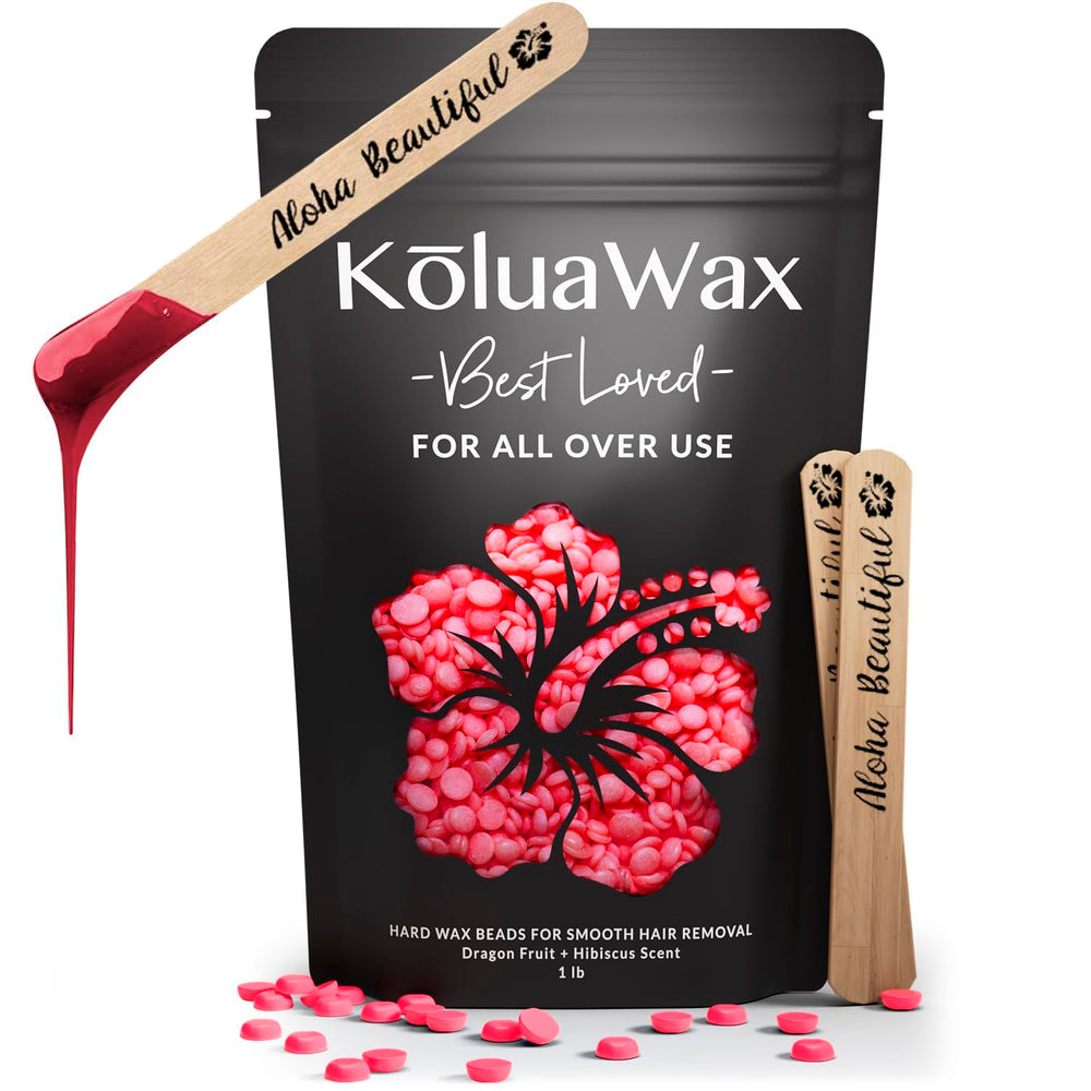 KoluaWax front packaging showing dragon fruit scent and 1lb size, highlights convenience