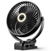 Koonie front view of 8 inch fan showing compact design and strong airflow benefit