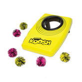 Koosh front view of cornhole board showing vibrant design and ready-to-play benefit