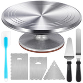 Kootek front view of 12-inch aluminum turntable showing stable base and platter benefit stability