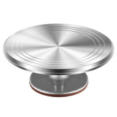Kootek front view of 12-inch silver turntable showing stable platform and clean finish