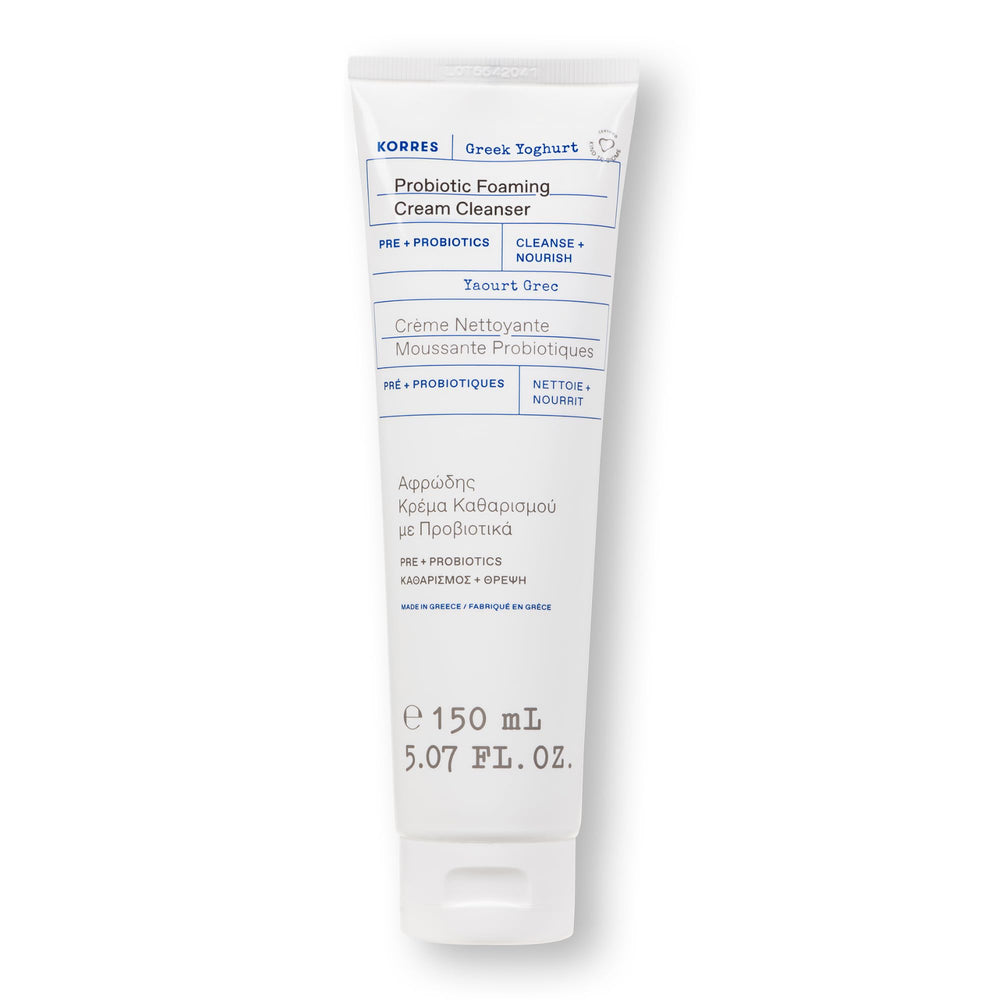KORRES bottle front packaging showing product and hydration benefit