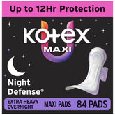 Kotex front packaging showing product benefits and extra-heavy protection