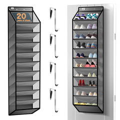Kotkn front view over-the-door organizer showing neat shoe storage benefit space saving
