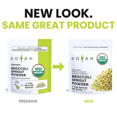KOYAH open pouch with scoop showing measured serving and easy use