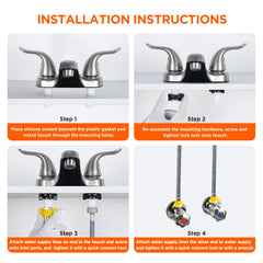 KPWATER pop-up drain and supply hoses included for quicker installation benefit