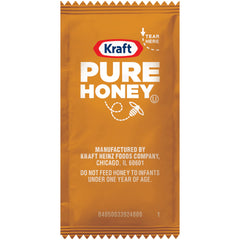 Kraft front packaging of single-serve honey packets showing brand and convenience
