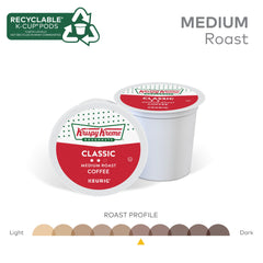 Brewed Krispy Kreme cup top view with clear color and aroma appeal