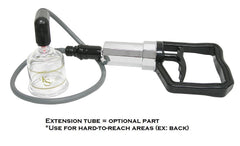 KS pistol pump connected to a cup demonstrating safe fire-free suction control by KS
