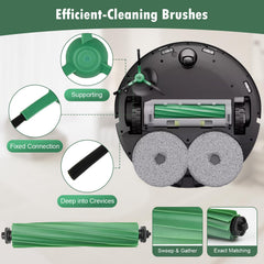 KTNAid side brushes angled for edge cleaning demonstrating reach and floor protection