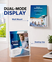 KTRIO brochure holder on countertop displaying menu for customers