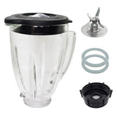 Kuntorie glass jar front view showing capacity and clear markings for accurate blending