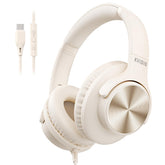 KVIDIO front packaging view showing beige over-ear headphones and clear product benefit
