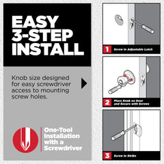 Kwikset Maven interior knob and turnpiece displayed for easy use benefit: convenient interior locking