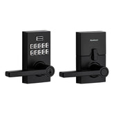 Kwikset SmartCode 917 front view showing matte black keypad and lever, modern curb appeal