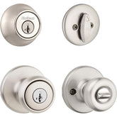 Kwikset Tylo front view satin nickel showing polished look and curb appeal