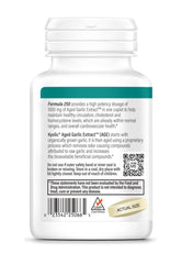 Kyolic bottle open with caplets visible demonstrating two-month supply and accessibility