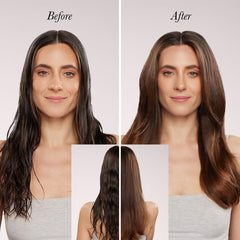 L'Ange Hair Soleil shown in hand to illustrate lightweight 1.5 lb comfort for longer styling