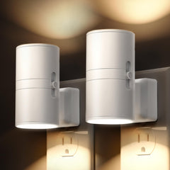 L LOHAS LED front view plugged in showing soft warm glow and space-saving design