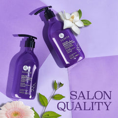 L LUSETA conditioner close-up showing creamy texture for smoother hair